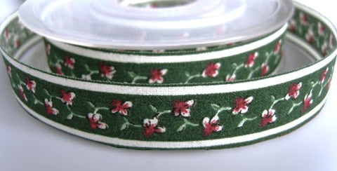 Vintage 19mm Flowery Ribbon,100% Cotton