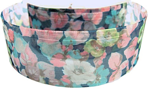 35mm Vintage Sheer Organza Ribbon with a Floral Print