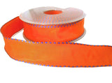 25mm Orange Ribbon with Purple Blue & Orange Banded Borders