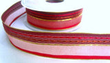 27mm Sheer & Gimp stitch Stripes with Metallic Borders