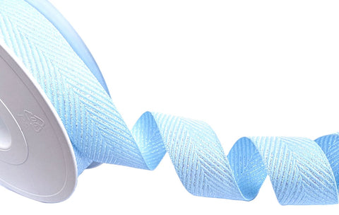 R5018 15mm Pale Blue-Iridescent Metallic Herringbone Ribbon,Berisfords