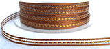 6mm Brown & Burnt Gold Sheer Stripe Ribbon