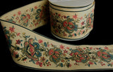 R5690L 72mm Vintage Cotton Printed Flower Design Ribbon