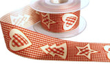 39mm Rust-Cream Christmas Gingham Ribbon by Berisfords