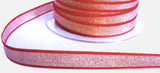 11mm Red & Silver Iridescent Metallic Dazzle Ribbon - Berisfords
