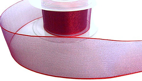 40mm Red and Purple Shot Sheer Ribbon. "Flamenco" by Berisfords
