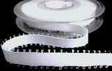 8mm wide White Double Face Polyester Satin Ribbon by Berisfords Ribbons UK
11mm Width with the Picot Feather Edge