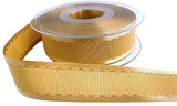 25mm Honey Gold Satin-Taffeta Retro Stitch Ribbon by Berisfords