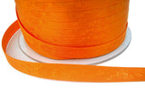 10mm Orange Satin Ribbon with a Subtle Jacquard Rose Tonal Design