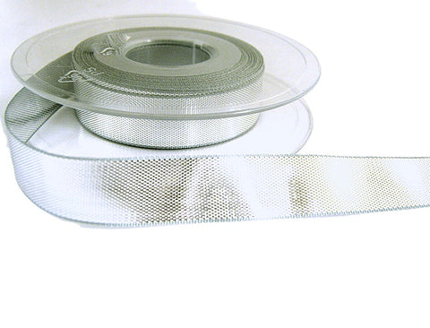 15mm SIlver Smooth Metallic Lurex Ribbon by Berisfords