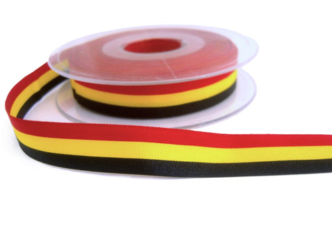 16mm Red, Yellow & Black Flag Ribbon Belgium