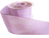 50mm Lilac & White Pencil Stripe Polyester Taffeta Ribbon | Berisfords