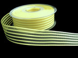 25mm Primrose Satin & Sheer Striped Organza Ribbon | Berisfords