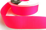 25mm Grosgrain Ribbon | Berisfords Ribbons | Fluorescent Pink 6845