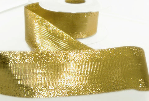 R7706C 40mm Gold Patterned Metallic Lurex Ribbon by Berisfords