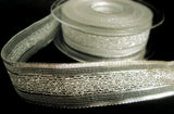 R7714 25mm Silver Mesh, Lurex and Tinsel Weave Ribbon by Berisfords