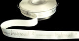 R7772 15mm White-Silver Bridesmaid Printed Satin Ribbon by Berisfords