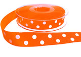 16mm Fluorescent Orange Polka Dot Spotty Grosgrain Ribbon | Berisfords