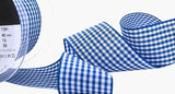 R9320 40mm Royal Blue-White Polyester Gingham Ribbon by Berisfords