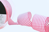 40mm Shocking Pink Polyester Gingham Ribbon by Berisfords