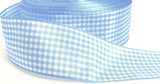 R9358 40mm Sky Blue-White Polyester Gingham Ribbon by Berisfords