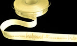 R9753 15mm Bridal-Gold Bridesmaid Printed Satin Ribbon by Berisfords