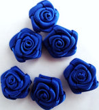 RB167 Electric Blue 13mm Satin Ribbon Rose Bud by Berisfords