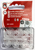 SF38 13mm Clear Transparent Nylon Snap Fasteners. 15 per Card. Size 5