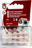 SF40 10mm Clear Transparent Nylon Snap Fasteners. 20 per Card. Size 3