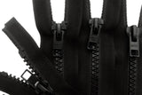 Optilon quality 41cm Black Closed End Zip with a 6mm fastening width of the chunky plastic teeth 
