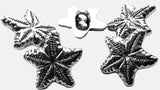 B10053 17mm Silver Metallic Effect Starfish Novelty Shank Button