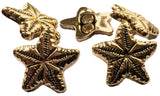 B10054 17mm Gold Metallic Effect Starfish Novelty Shank Button
