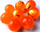 B10131 14mm Orange Pearlised Ball Button-Hole Built into the Back