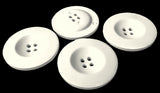 B10149 30mm Bridal White Matt Nylon 4 Hole Button