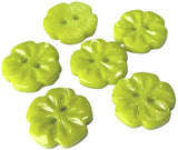B10409 15mm Lime Green High Gloss Flower Shaped 2 Hole Button