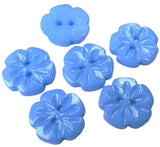 B10413 15mm Blue High Gloss Flower Shaped 2 Hole Button