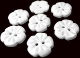 B10416 15mm White High Gloss Flower Design 2 Hole Button