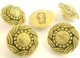 B10955 22mm Gold Turks Head Gilded Metallic Effect Poly Shank Button