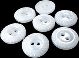 B11502 16mm White Polyester Mill Edge 2 Hole Button