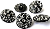 B11681 15mm Black-Diamante Jewel Flower Shank Button