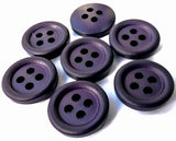 B12773 14mm Purple Soft Sheen 4 Hole Button-Raised Rounded Rim