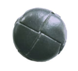 B12825 15mm Smoked Grey Leather Effect "Football" Shank Button