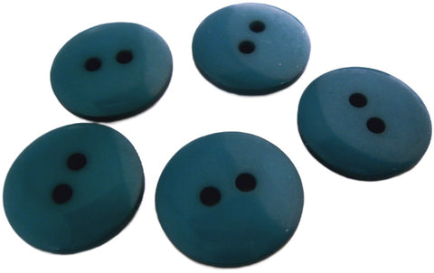 B12854 18mm Teal Gloss Polyester 2 Hole Button