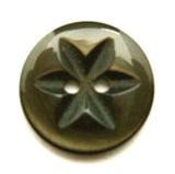 B13078 16mm Olive Green-Brown 2 Hole Pearlised Polyester Star Button