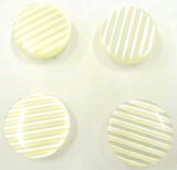 B13381 19mm Ivory Pearlised Polyester Vivid Shadow Stripe Shank Button