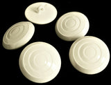 B13964 28mm Raw White Gloss Domed Ringed Design Nylon Shank Button