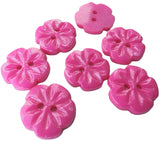 B14102 15mm Cerise Pink High Gloss Flower Shaped 2 Hole Button