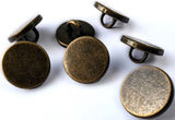 B14158 9mm Antique Brass Metal Shank Button with a Flat Surface