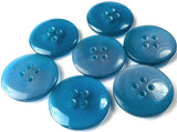 B14161 18mm Kingfisher Blue Iridescent-Gloss Reversible 4 Hole Button