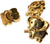 B14305 15mm Gold Metallic Effect Elephant Shaped Novelty Shank Button 